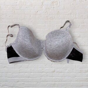 LIVELY All-Day T-Shirt Underwire Bra Gray Black 36DDD 36F